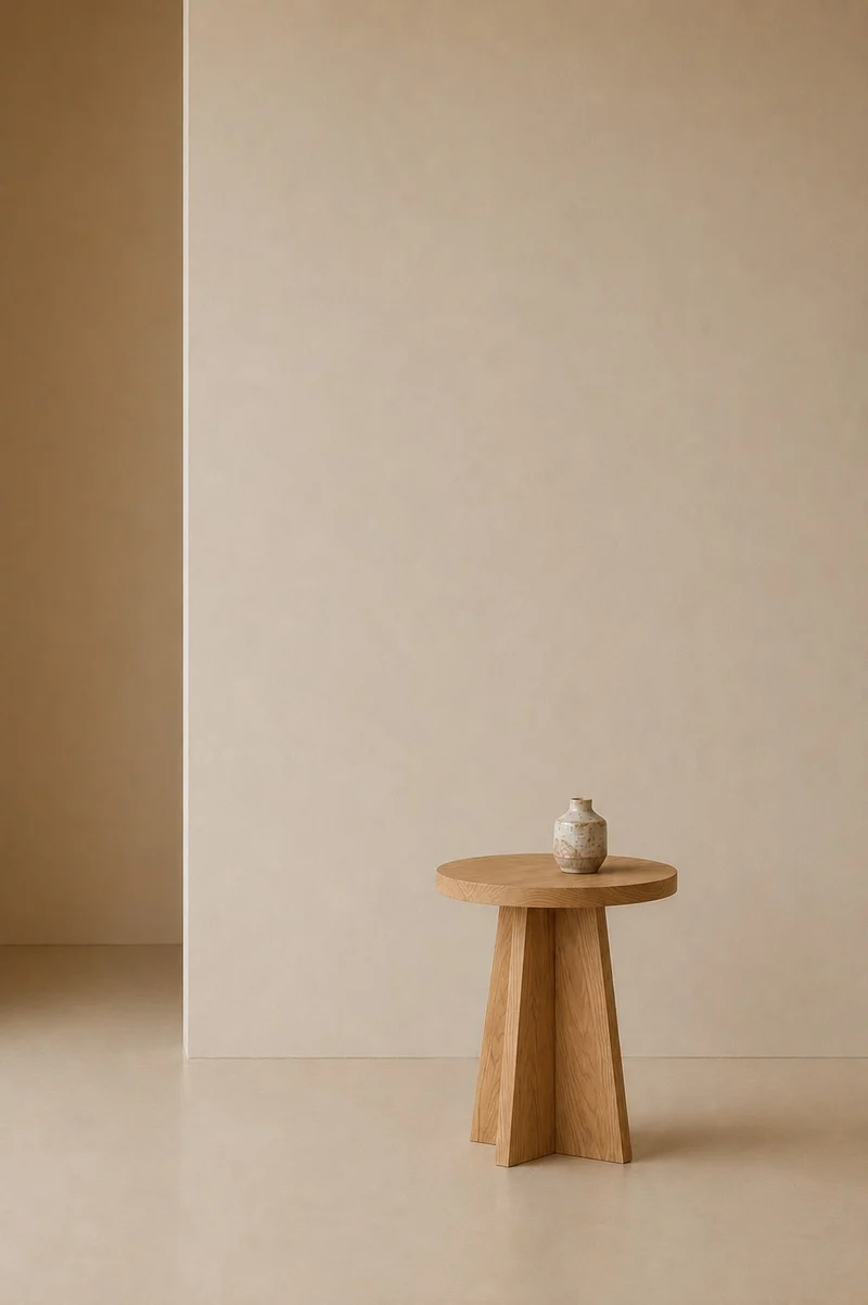 Round Side Table in Oak and Ash - Collection