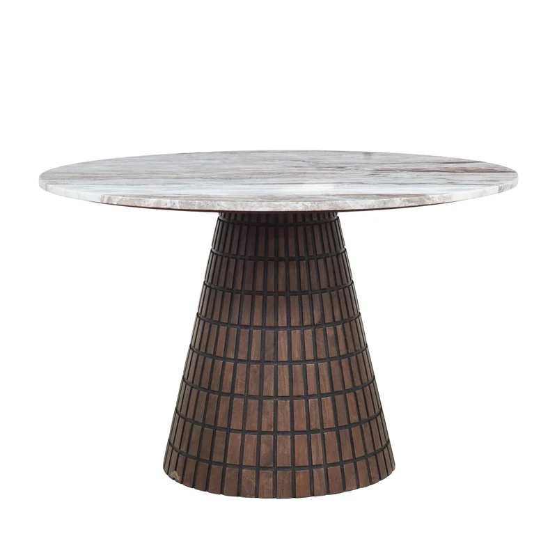 Table ronde 120x120 plateau marbre | Manguier Milan