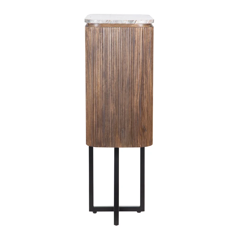 Buffet haut 2 portes plateau marbre | Manguier Kfir III