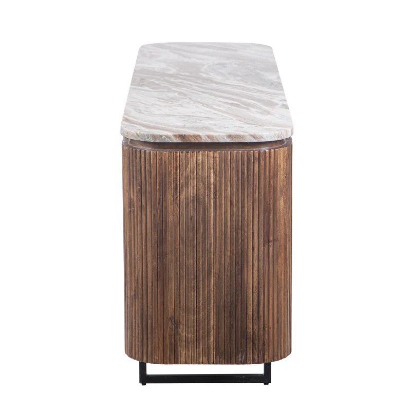 Buffet 4 portes plateau marbre | Manguier Kfir III