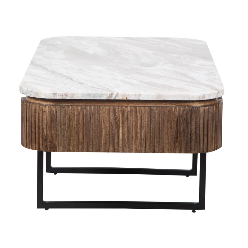 Table basse plateau marbre | Manguier Kfir III