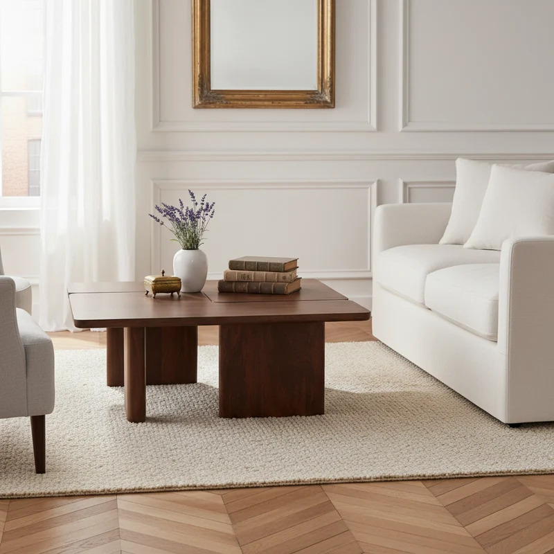 Set de 2 Table basse 110x70 cm noyer | Ariel II