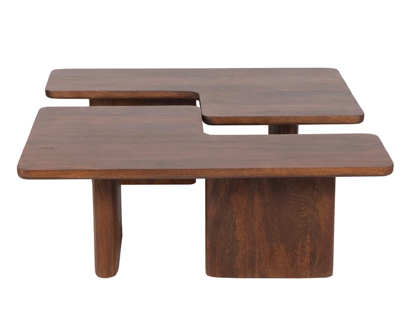 Set de 2 Table basse 110x70 cm noyer | Ariel II