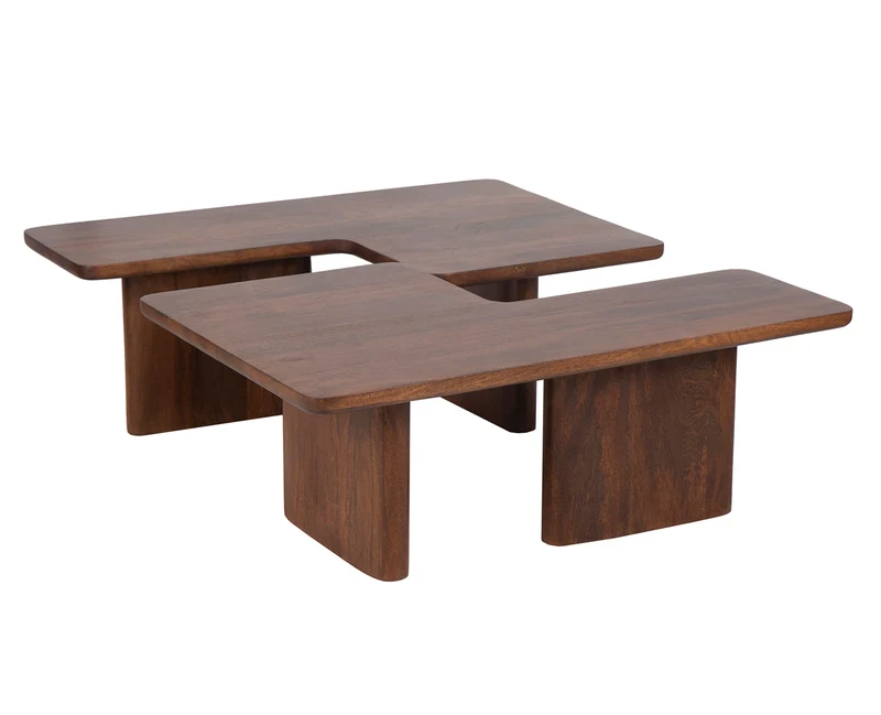 Set de 2 Table basse 110x70 cm noyer | Ariel II