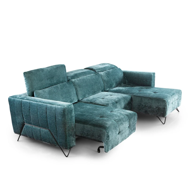 Canapé 2PL 1/2 coulissant manuel+chaiselongue fixe | Windsor