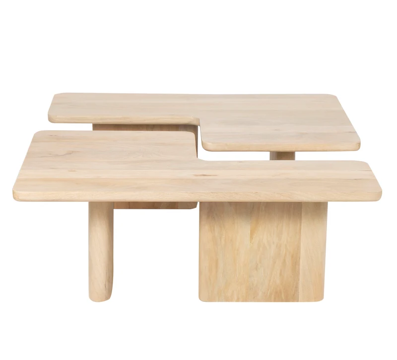 Set de 2 Table basse 110x70 cm naturel | Ariel II