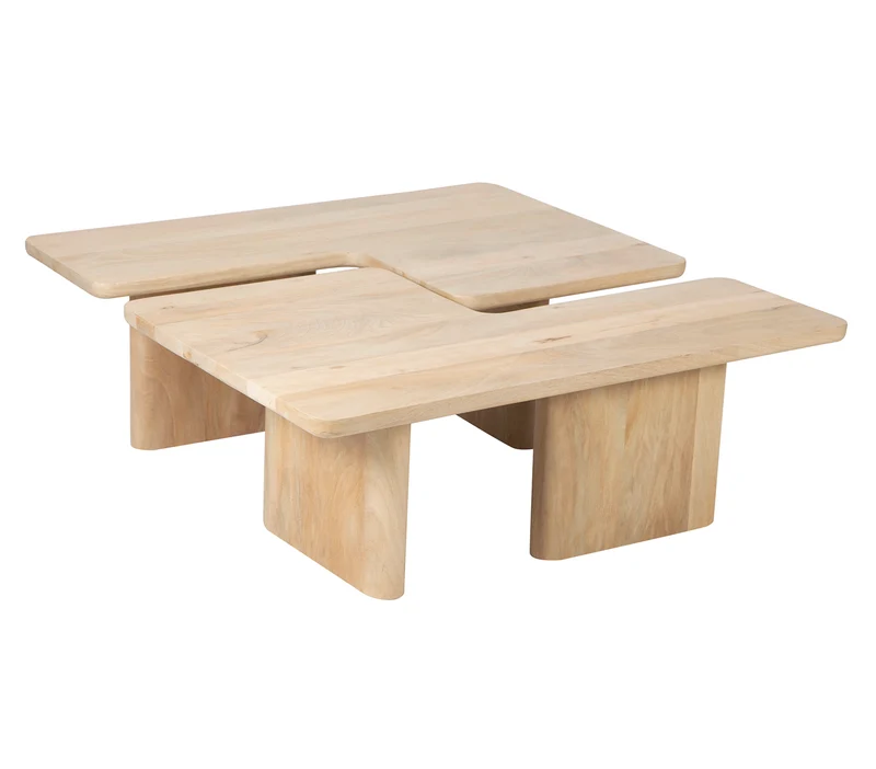 Set de 2 Table basse 110x70 cm naturel | Ariel II