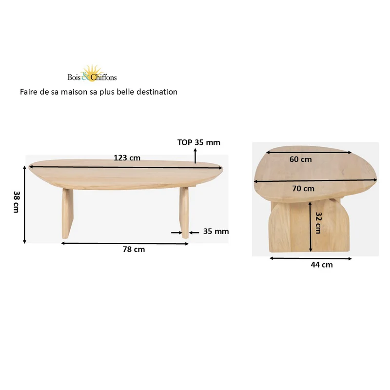 Table basse 124x70 cm | Ariel II