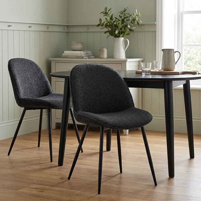Chaise Tissu - Mia Noir