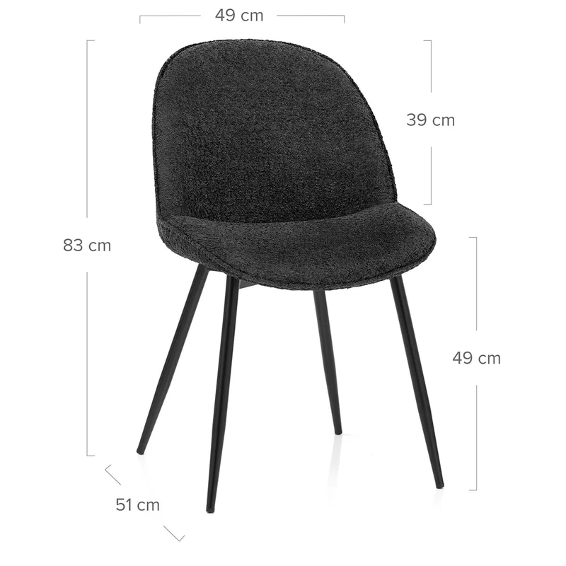 Chaise Tissu - Mia Noir