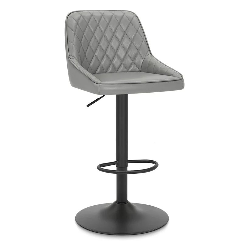 Tabouret Cuir Veritable - Melbourne Gris