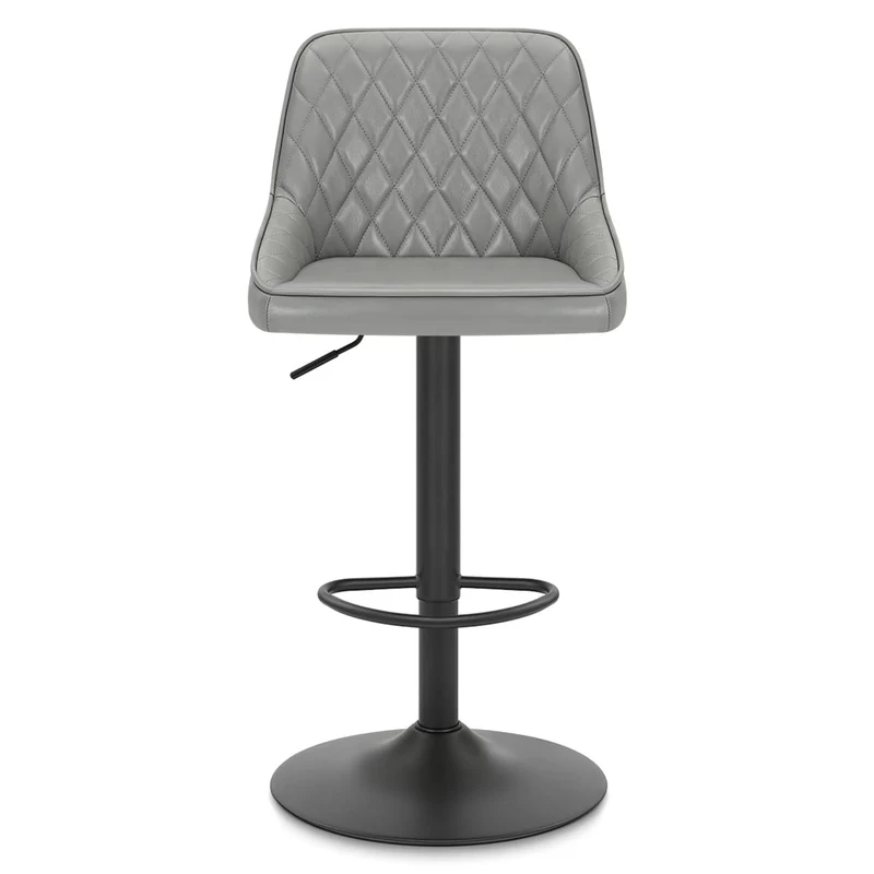 Tabouret Cuir Veritable - Melbourne Gris