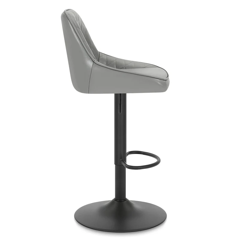 Tabouret Cuir Veritable - Melbourne Gris