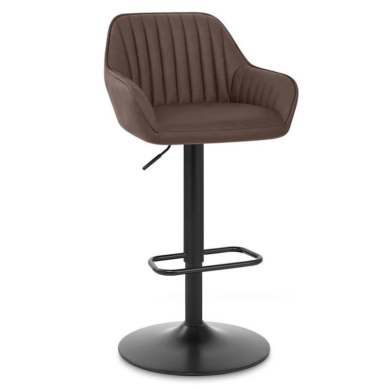 Tabouret de Bar Faux Cuir - Sol Marron