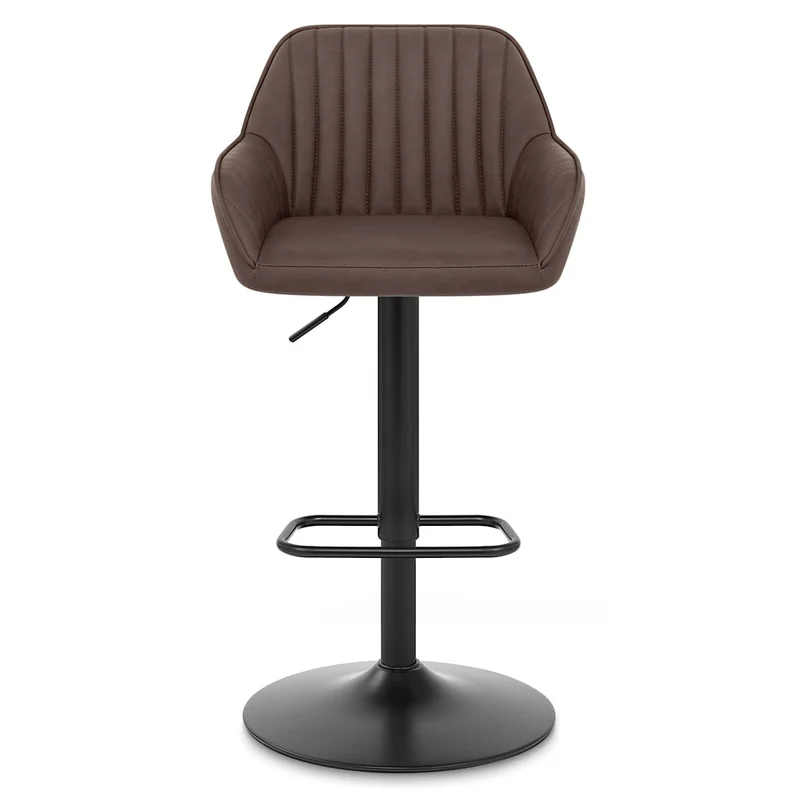 Tabouret de Bar Faux Cuir - Sol Marron