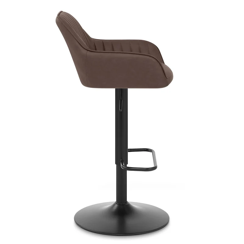 Tabouret de Bar Faux Cuir - Sol Marron