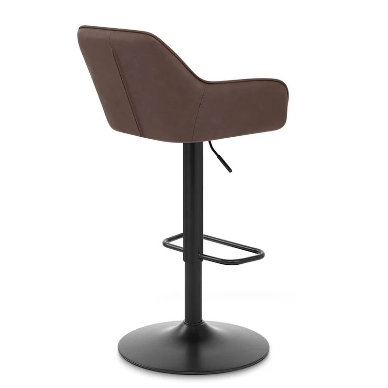 Tabouret de Bar Faux Cuir - Sol Marron