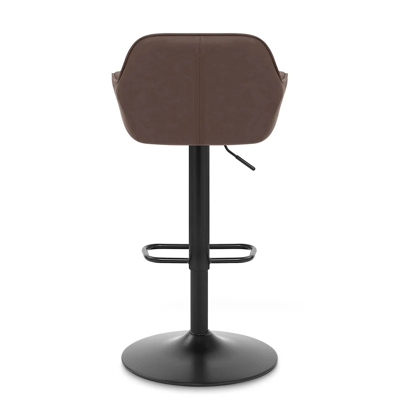 Tabouret de Bar Faux Cuir - Sol Marron