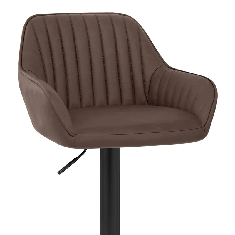 Tabouret de Bar Faux Cuir - Sol Marron