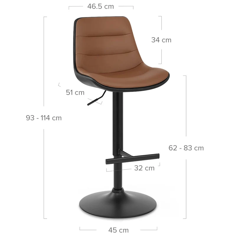 Tabouret Faux Cuir - Lattice Marron
