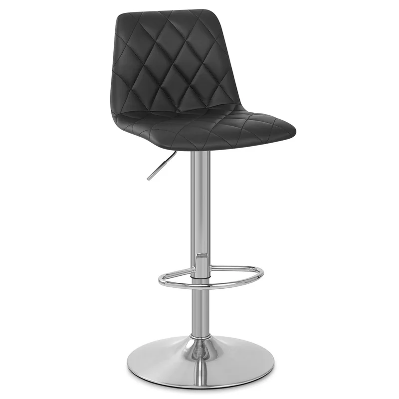 Tabouret de Bar Cuir Véritable - Melody Noir