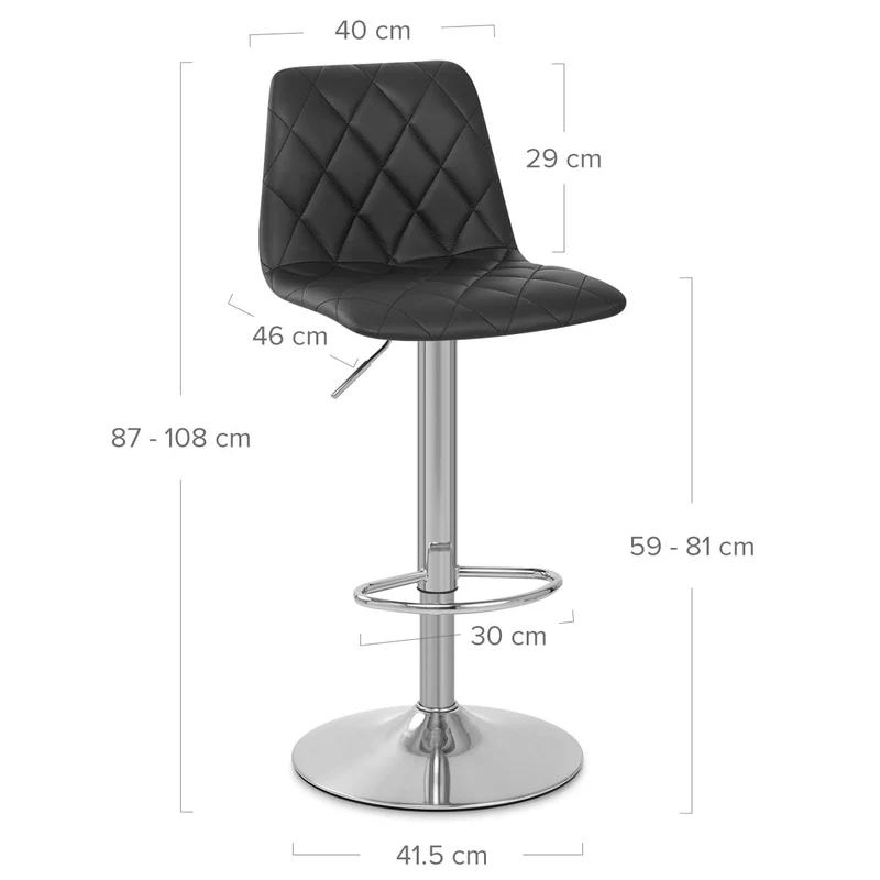 Tabouret de Bar Cuir Véritable - Melody Noir