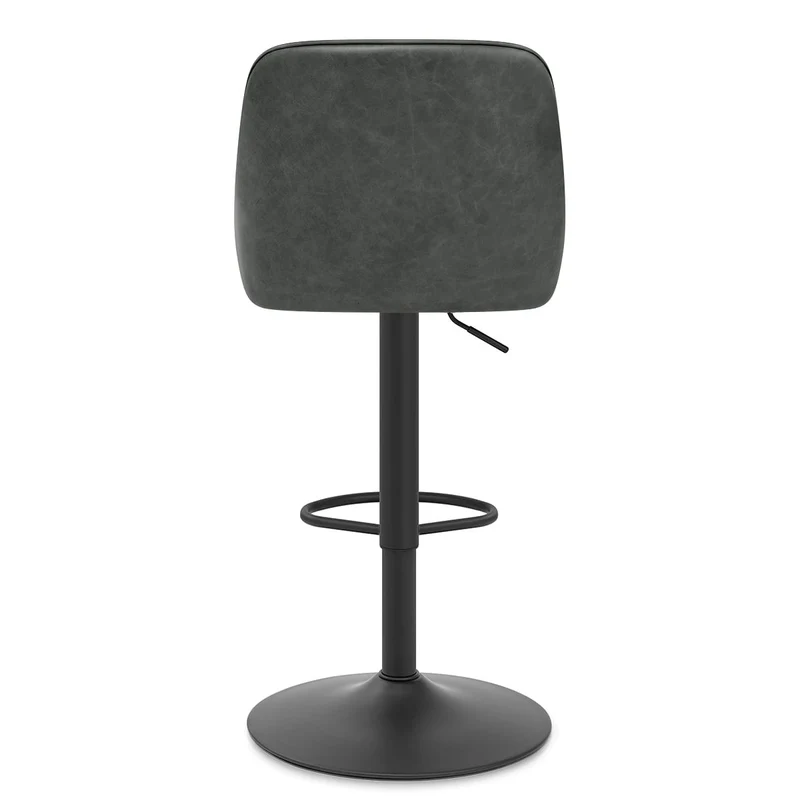 Tabouret Cuir Veritable - Melbourne Gris Foncé