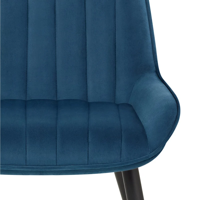 Chaise Velours - Mustang Bleu Foncé