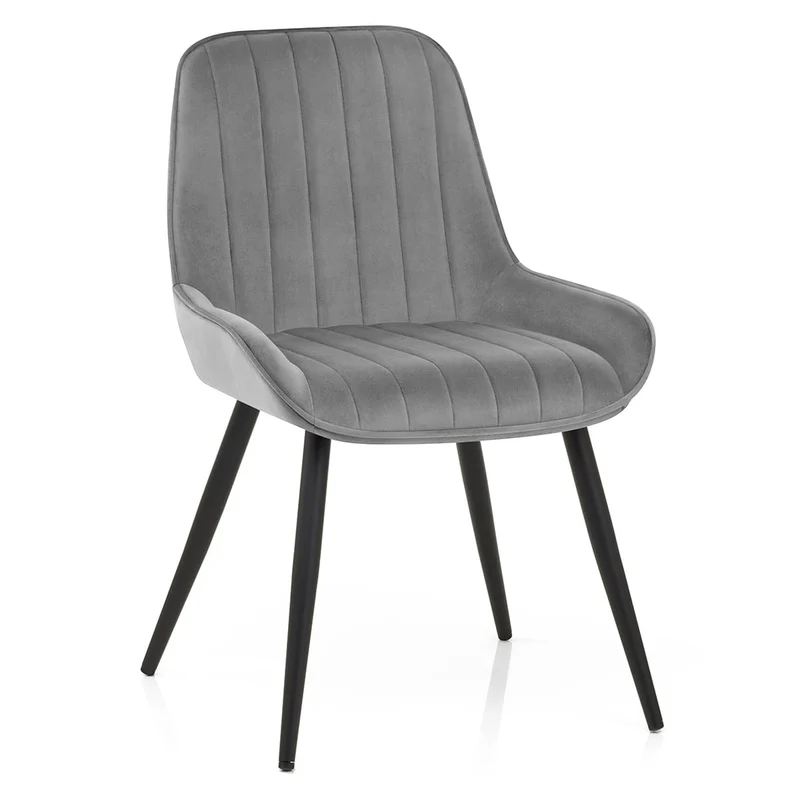 Chaise Velours - Mustang Gris Foncé