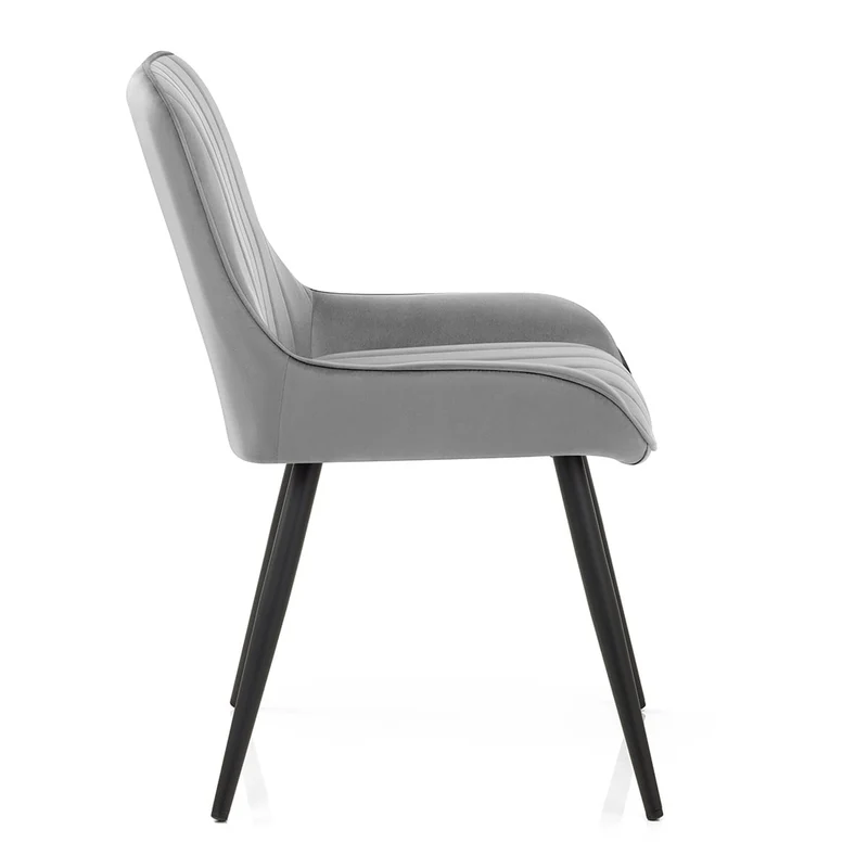 Chaise Velours - Mustang Gris Foncé