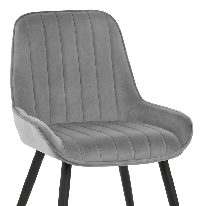 Chaise Velours - Mustang Gris Foncé