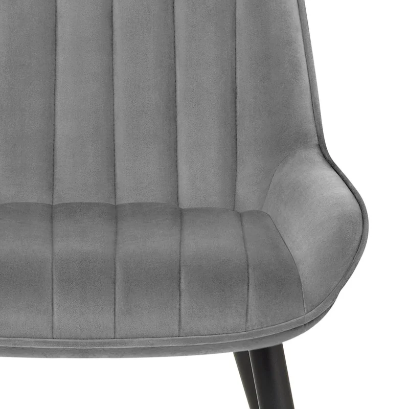 Chaise Velours - Mustang Gris Foncé