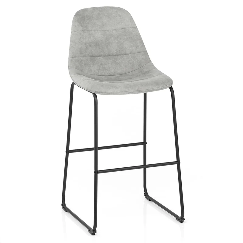 Tabouret de Bar Faux Daim - Platina Gris
