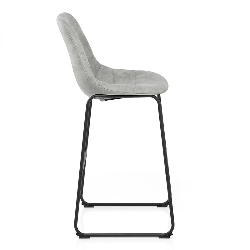 Tabouret de Bar Faux Daim - Platina Gris
