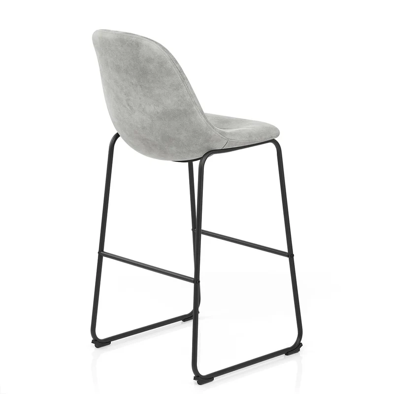 Tabouret de Bar Faux Daim - Platina Gris