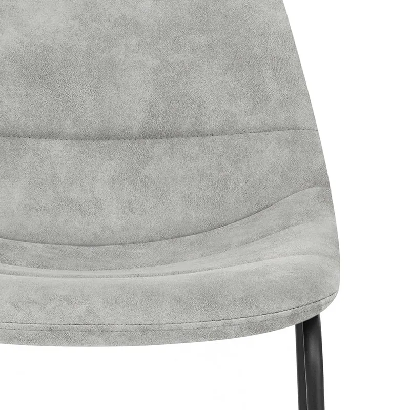 Tabouret de Bar Faux Daim - Platina Gris