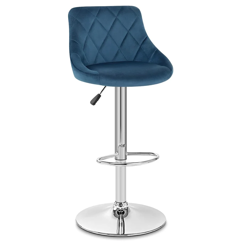 Tabouret de Bar Velours - Stitch Bleu