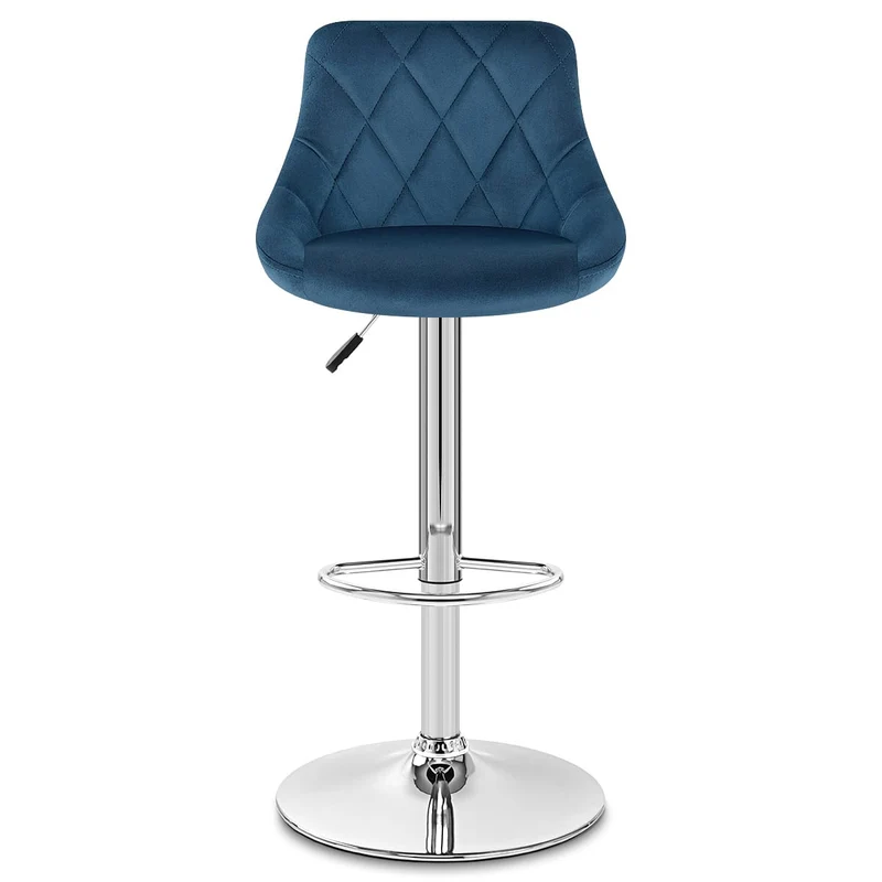 Tabouret de Bar Velours - Stitch Bleu