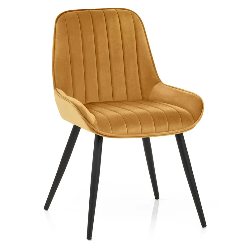 Chaise Velours - Mustang Jaune