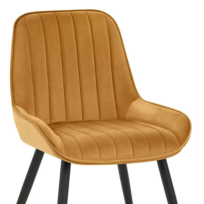 Chaise Velours - Mustang Jaune