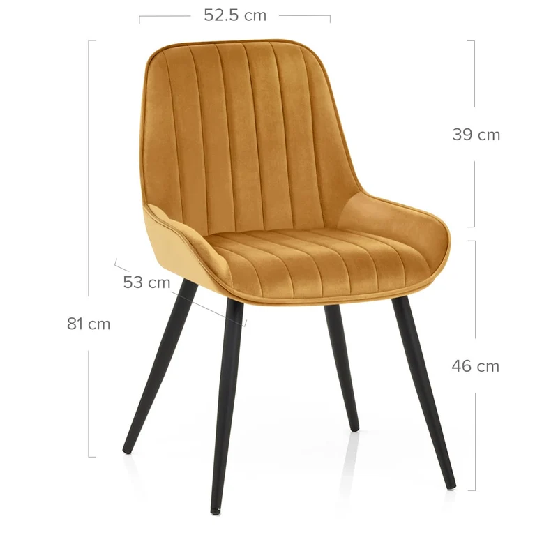 Chaise Velours - Mustang Jaune