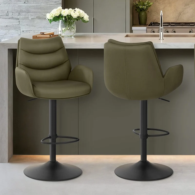Tabouret Cuir Véritable - Madrid Vert