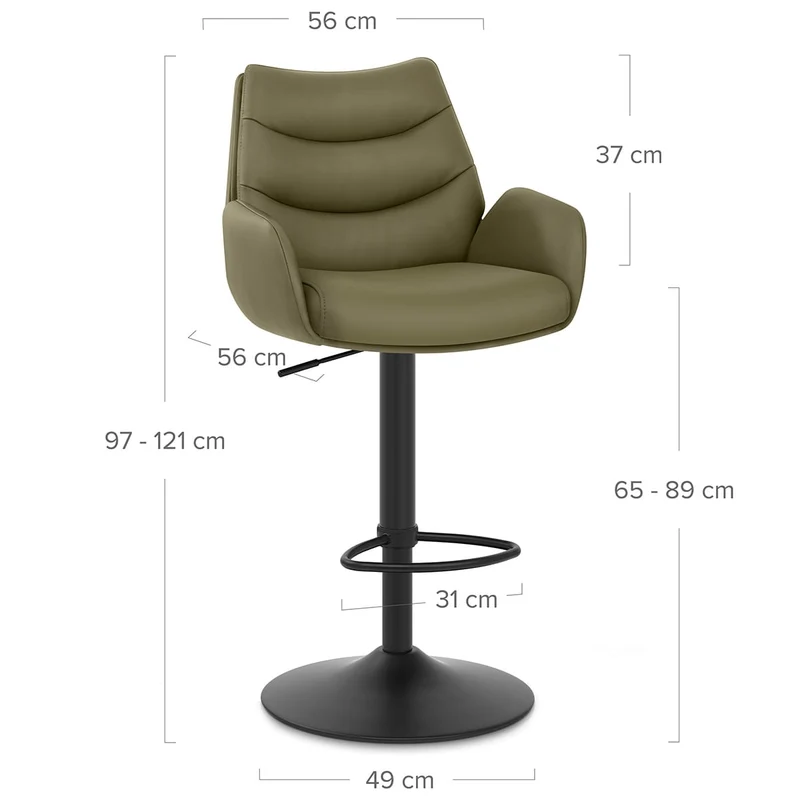 Tabouret Cuir Véritable - Madrid Vert
