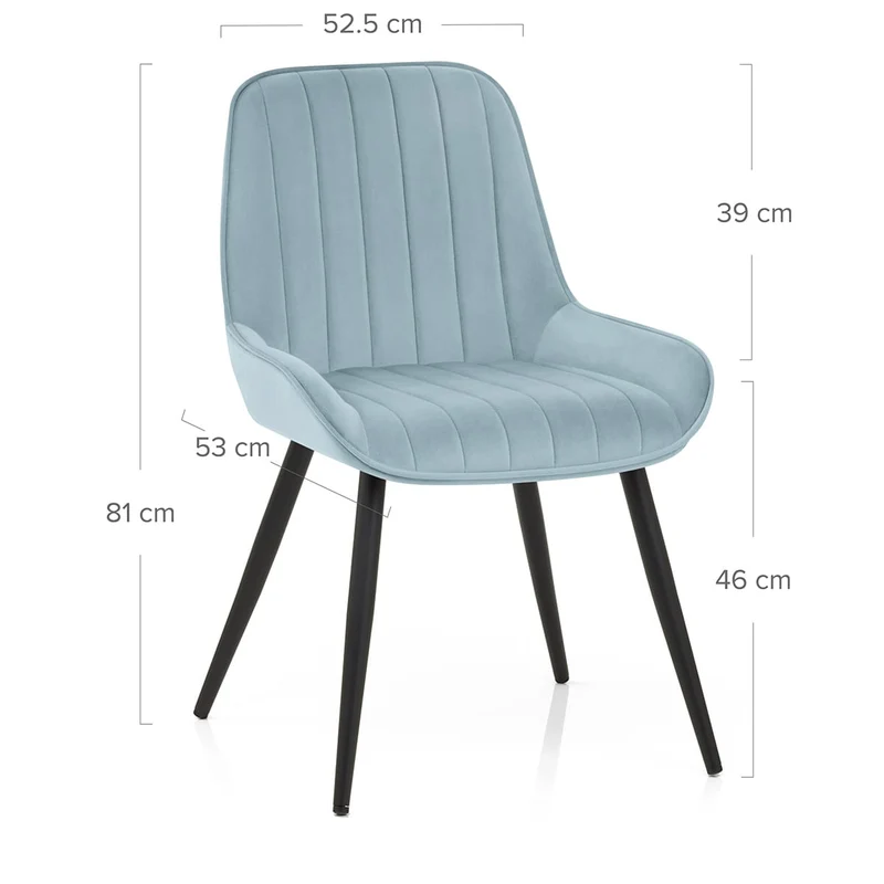 Chaise Velours - Mustang Bleu