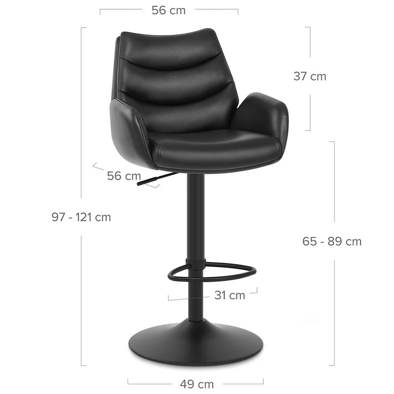 Tabouret Cuir Véritable - Madrid Noir