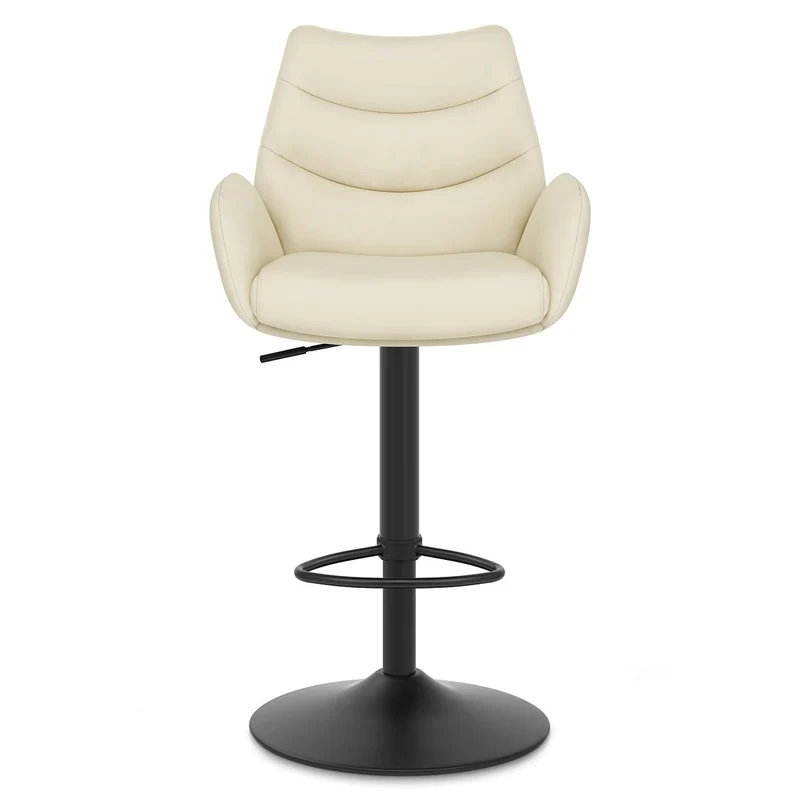 Tabouret Cuir Véritable - Madrid Crème