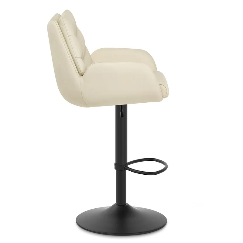 Tabouret Cuir Véritable - Madrid Crème