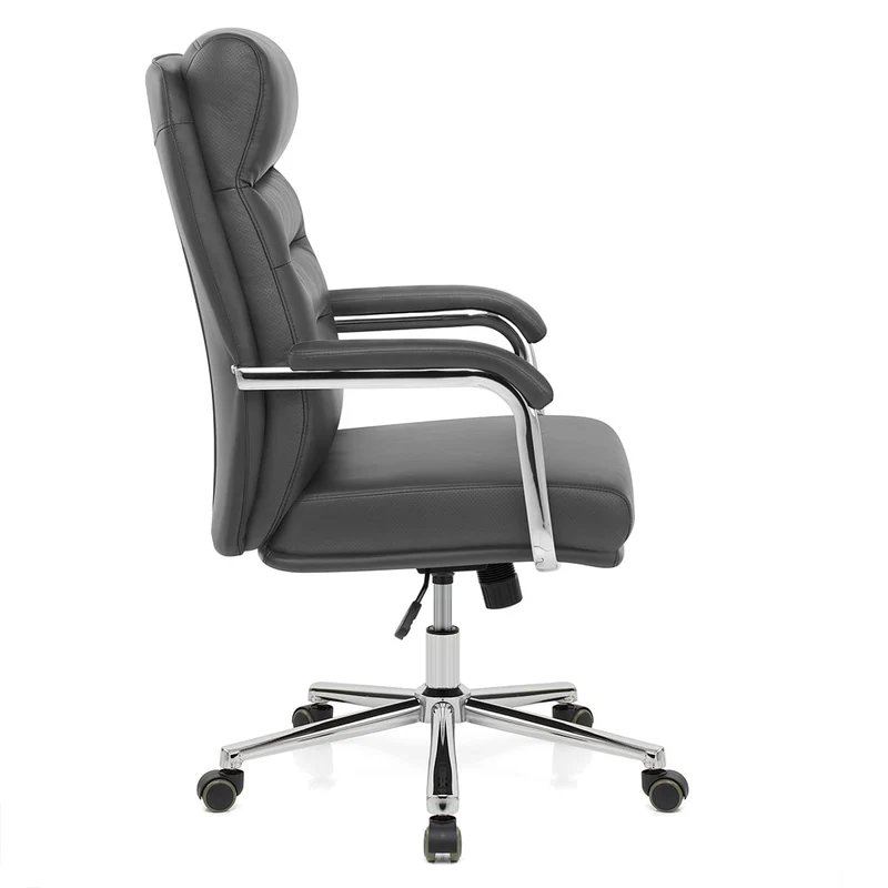 Chaise de Bureau Faux Cuir - Lyon Gris