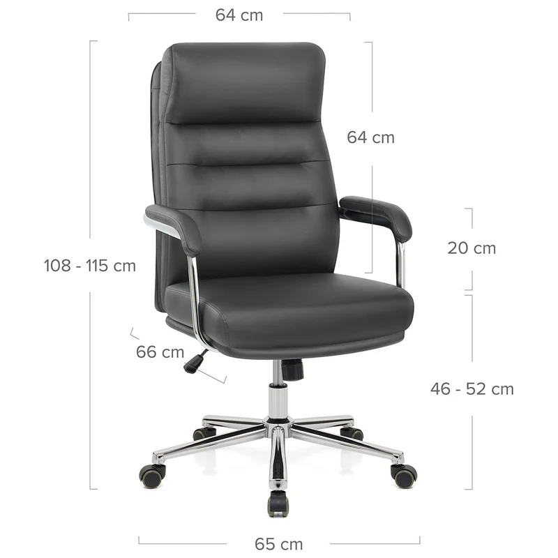 Chaise de Bureau Faux Cuir - Lyon Gris