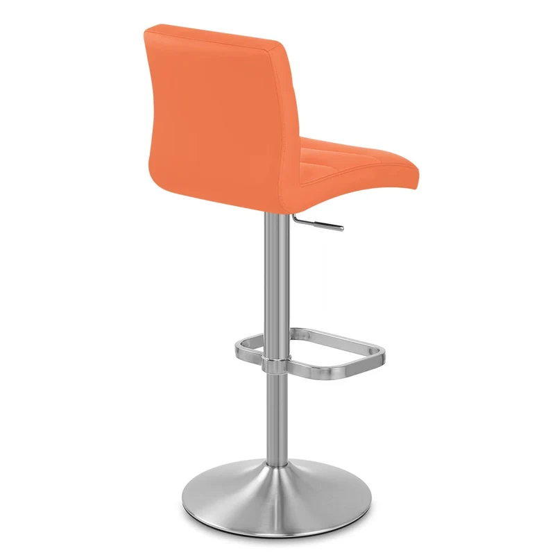 Chaise de Bar Faux Cuir Chrome Brossé - Lush Orange
